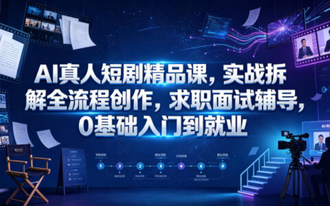 AI真人短剧实战课：0基础入门到就业，全流程拆解+求职面试辅导