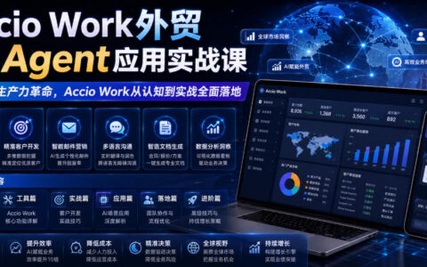 Accio Work外贸AI实战课：从Agent搭建到国际站自动优化