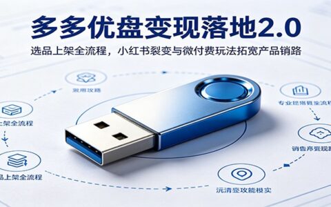 多多优盘变现2.0：选品裂变与微付费玩法，新手开店全流程