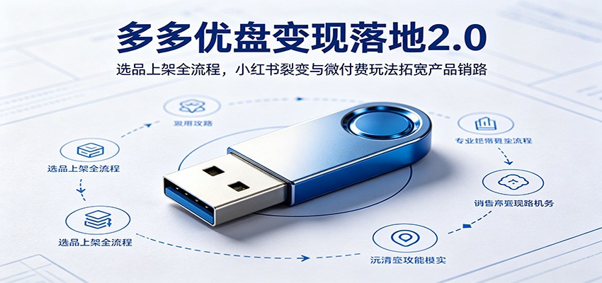 多多优盘变现2.0：选品裂变与微付费玩法，新手开店全流程