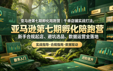 2026 亚马逊第七期陪跑营｜新手合规起店避坑选品数据运营