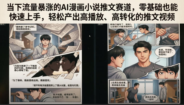 2026 AI漫画小说推文零基础教程，轻松制作爆款短视频