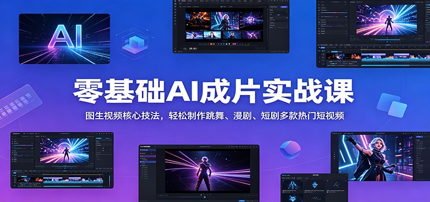 零基础AI成片实战课：图生视频核心技法，轻松制作跳舞短剧漫剧