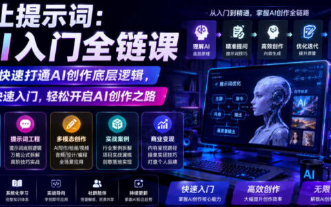 不止提示词AI入门课，零基础学会结构化提示词与创作逻辑