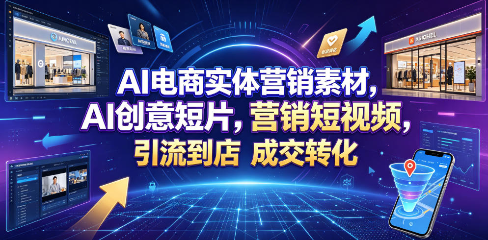 AI电商实体营销素材，AI创意短片高效引流到店提升成交