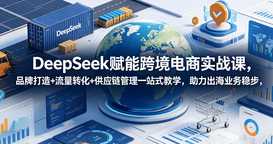 DeepSeek跨境电商实战课:AI选品+品牌转化+供应链优化,出海业务稳步增长 DeepSeek跨境电商实战课:AI选品+品牌转化+供应链优化,出海业务稳步增长