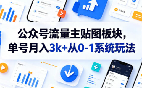 公众号流量主贴图新玩法，单号变现3方法从0到1系统教程