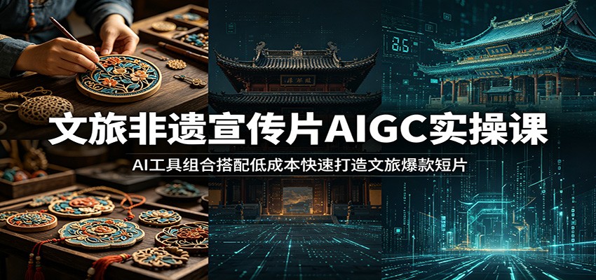 文旅非遗宣传片AIGC实操课:AI工具组合低成本打造爆款短片 文旅非遗宣传片AIGC实操课:AI工具组合低成本打造爆款短片
