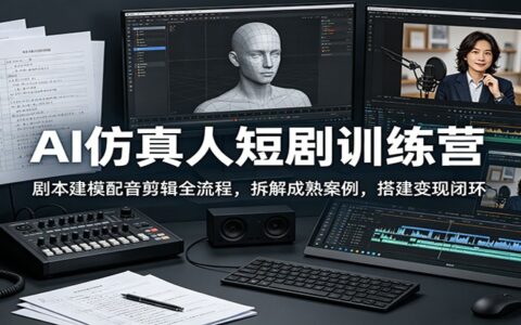 AI仿真人短剧训练营：剧本配音剪辑全流程，拆解案例搭建变现闭环