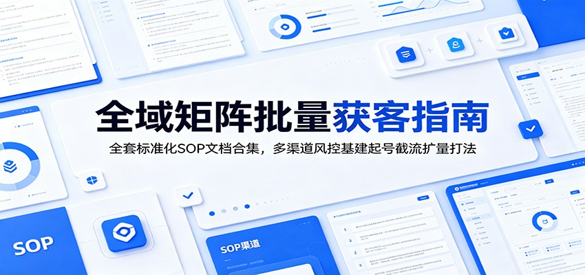 全域矩阵获客SOP合集：工厂劳务多账号引流与风控起号打法