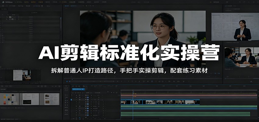 AI剪辑实操营：普通人IP打造+标准化剪辑，零基础速成