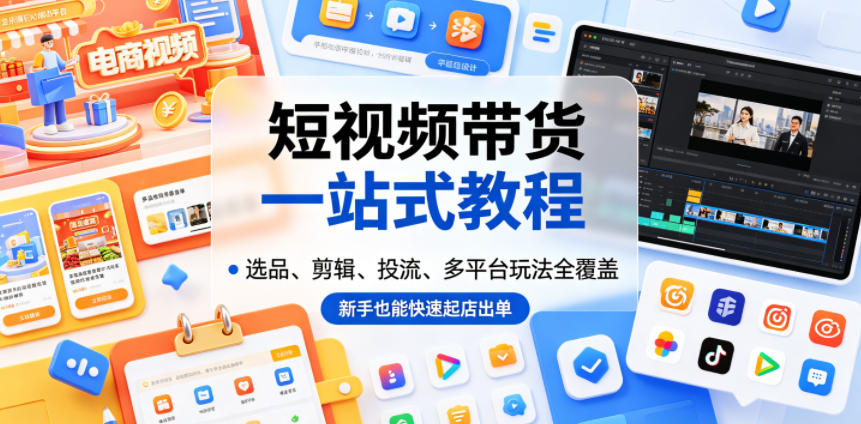 2026 短视频带货全攻略：选品剪辑投流多平台起号实战教程