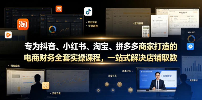 2026 专为抖音小红书淘宝拼多多商家打造的电商财务实操课 2026 专为抖音小红书淘宝拼多多商家打造的电商财务实操课
