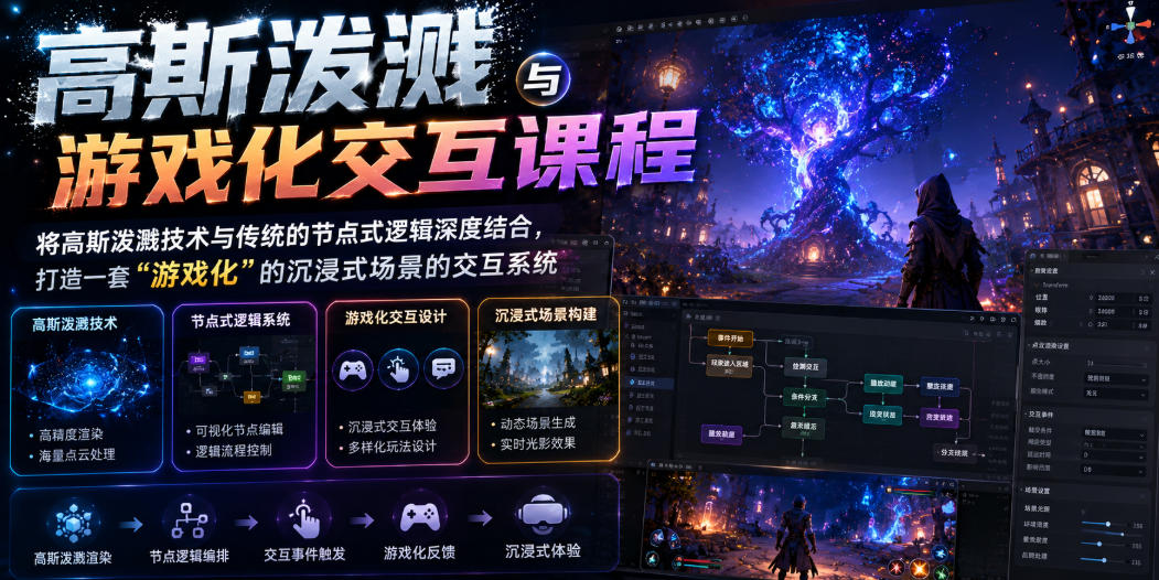 高斯泼溅+游戏化交互课程：TD写实场景与Xbox手柄系统实战