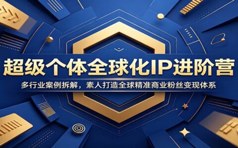 超级个体IP进阶营：素人打造全球精准商业粉丝变现体系
