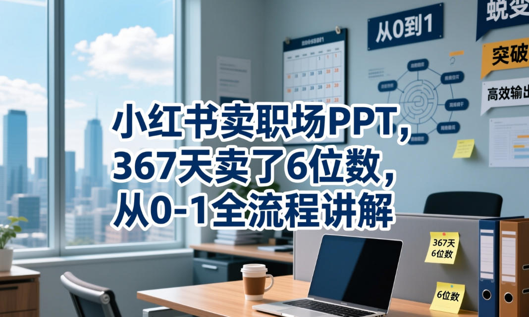 小红书卖PPT模板0-1全流程，367天变现6位数新手教程