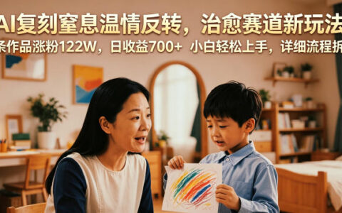 AI复刻窒息温情反转，治愈赛道新玩法，9条作品涨粉122W，小白轻松上手