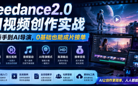Seedance2.0 AI视频实战：0基础学导演级操控，接单变现