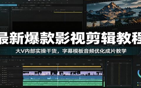 最新爆款影视剪辑教程：大V实操修音字幕预设模板成片教学