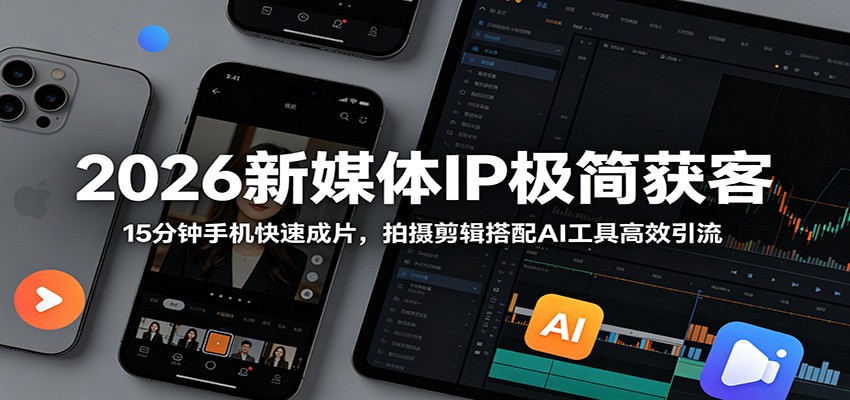 2026新媒体IP获客：15分钟手机快速成片，AI剪辑工具助你高效引流