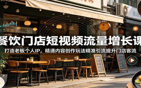 2026 餐饮老板IP打造课：短视频精准引流提升门店客流