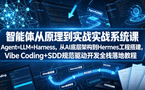 智能体系统课：从LLM底层到Hermes工程，Vibe Coding+SDD全栈实战