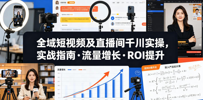 全域千川实操指南：直播间与短视频流量增长ROI提升