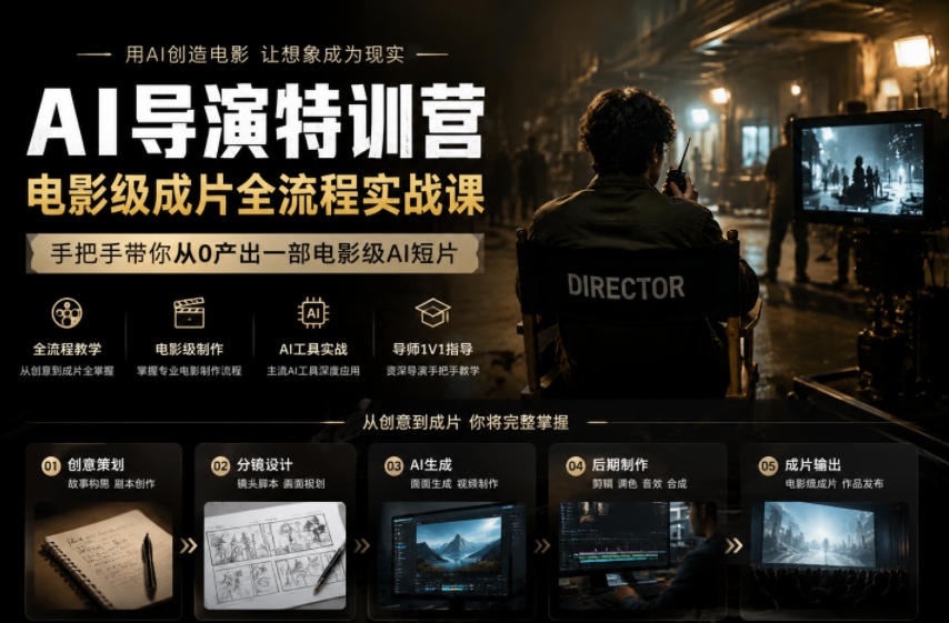 AI导演特训营：从0产出电影级AI短片全流程实战课