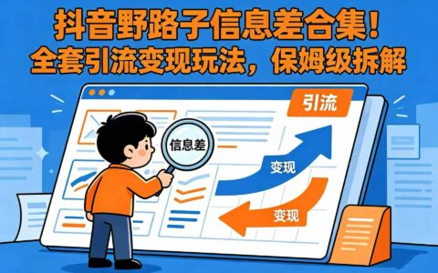 抖音野路子信息差合集：引流变现保姆级拆解，新手必学