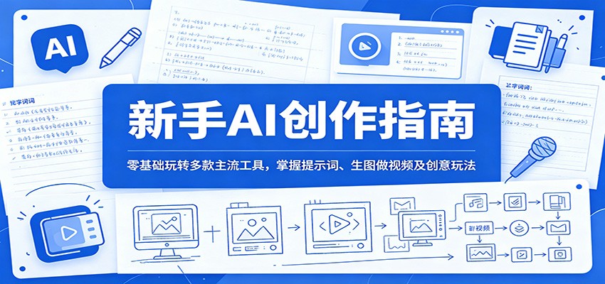 零基础AI创作课：DeepSeek提示词+豆包生图视频+数字人制作