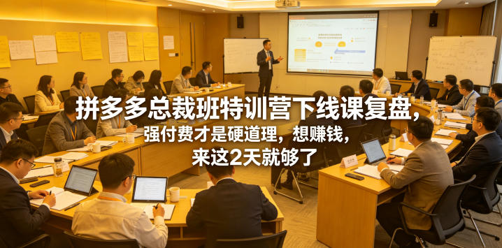 拼多多总裁班特训营复盘：强付费高利润玩法，2天突破盈利瓶颈