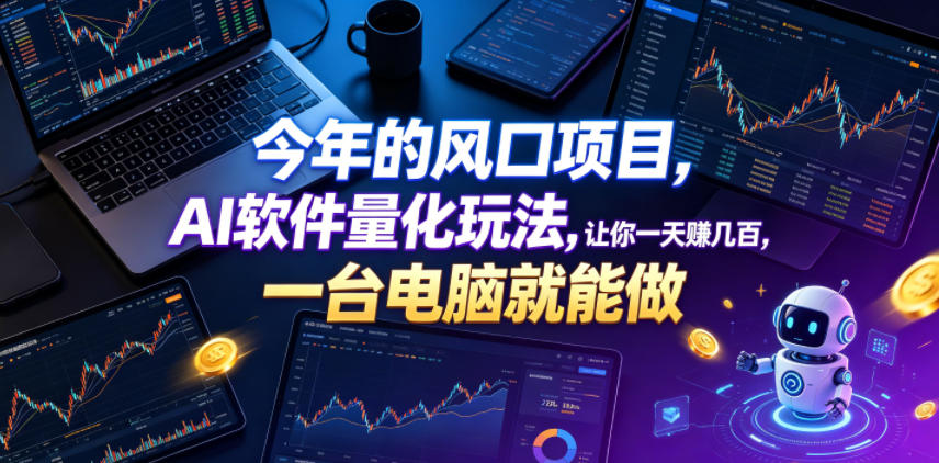 2026 AI量化交易风口项目，小白电脑变现几百，自动运行