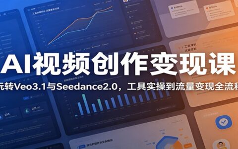AI视频变现课：Veo3.1与Seedance2.0实操，从制作到流量变现全流程
