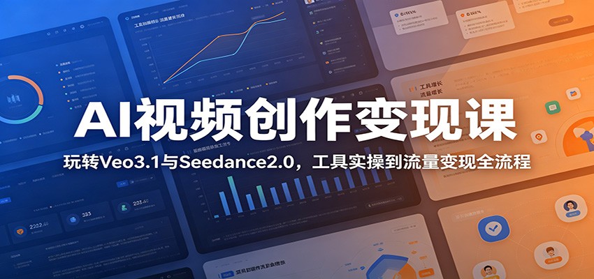 AI视频变现课：Veo3.1与Seedance2.0实操，从制作到流量变现全流程