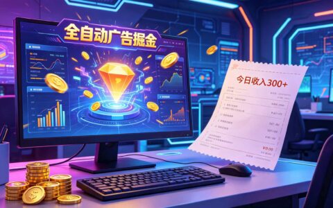 自动化AI广告掘金，变现300方法，小白零基础居家副业