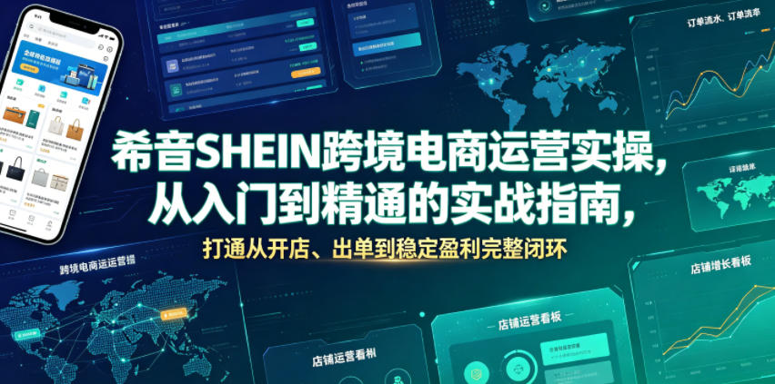 希音SHEIN全托管运营实战：新手开店选品爆单到稳定盈利指南