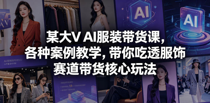 某大V AI服装带货课实战教学，星绘美图设计室换脸扩图技巧