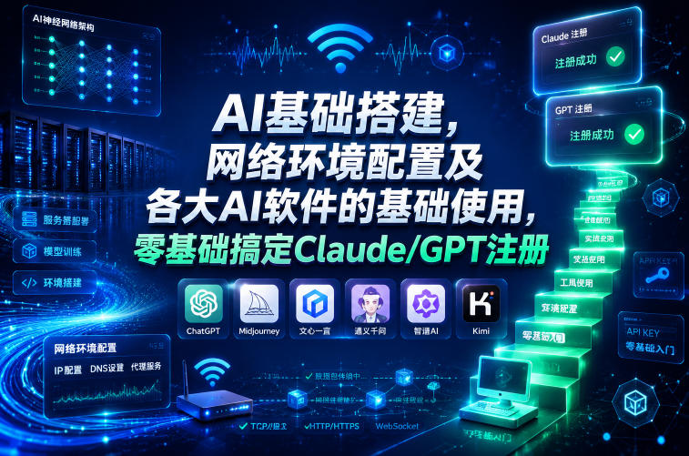 AI基础搭建+网络环境配置教程,零基础搞定Claude/GPT注册与低价订阅 AI基础搭建+网络环境配置教程,零基础搞定Claude/GPT注册与低价订阅
