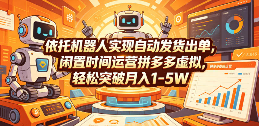依托机器人自动发货，拼多多虚拟店副业轻松变现1-5W