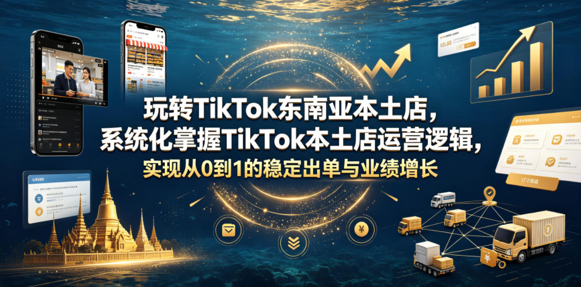 TikTok东南亚本土店运营全攻略：从0到1稳定出单与GMV增长