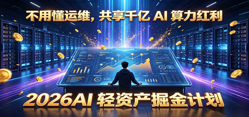 不用懂运维,共享千亿AI算力红利,2026轻资产掘金计划 不用懂运维,共享千亿AI算力红利,2026轻资产掘金计划