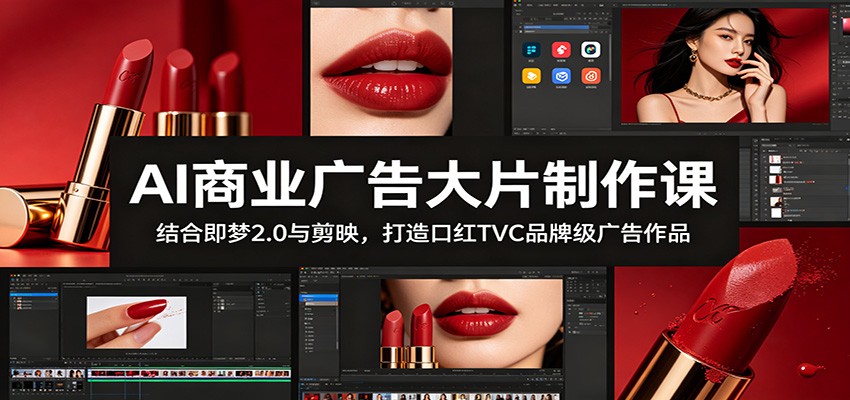 AI商业广告大片课：即梦2.0+剪映打造口红TVC品牌级作品