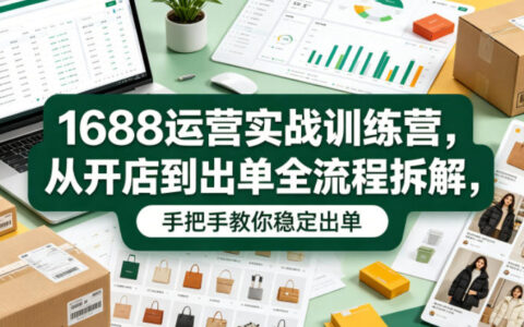 1688运营实战训练营：从开店到出单全流程拆解，手把手教你稳定出单