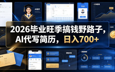 2026毕业季AI代写简历，变现700方法野路子揭秘