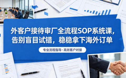 外客户接待审厂SOP系统课，告别盲目试错稳稳拿下订单