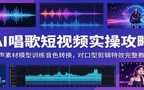 AI唱歌短视频实操：人声克隆模型训练+音色转换对口型剪辑教程