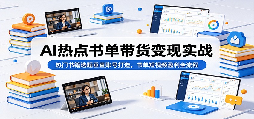 AI书单带货实战:手机剪辑+热点选题,新手做书单号赚佣金 AI书单带货实战:手机剪辑+热点选题,新手做书单号赚佣金