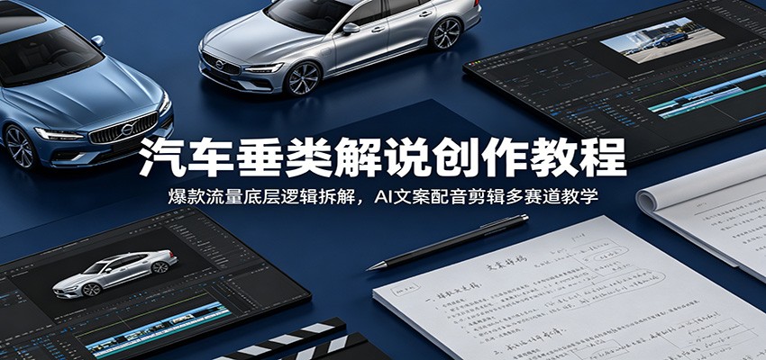 汽车解说创作教程：AI配音剪辑与爆款流量底层逻辑拆解