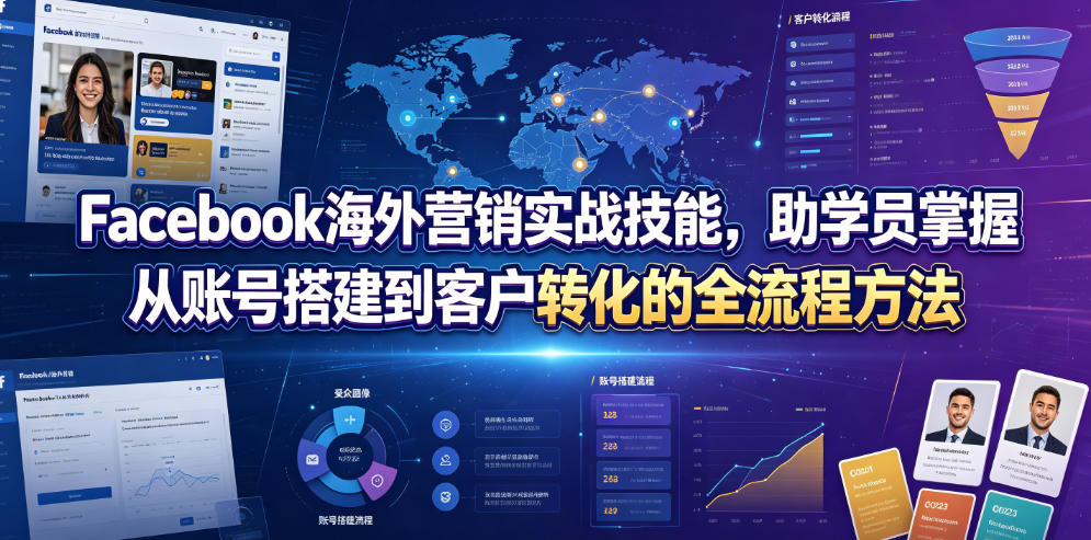 Facebook海外营销全流程实战：主页搭建+客户转化技巧