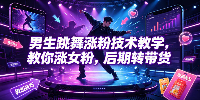 2026 男生跳舞涨粉教学，零基础新手快速起号转带货